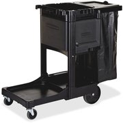 Rubbermaid Commercial Executive Cleaning Cart, 21-3/4"x46"x38", Black RCP1861430
